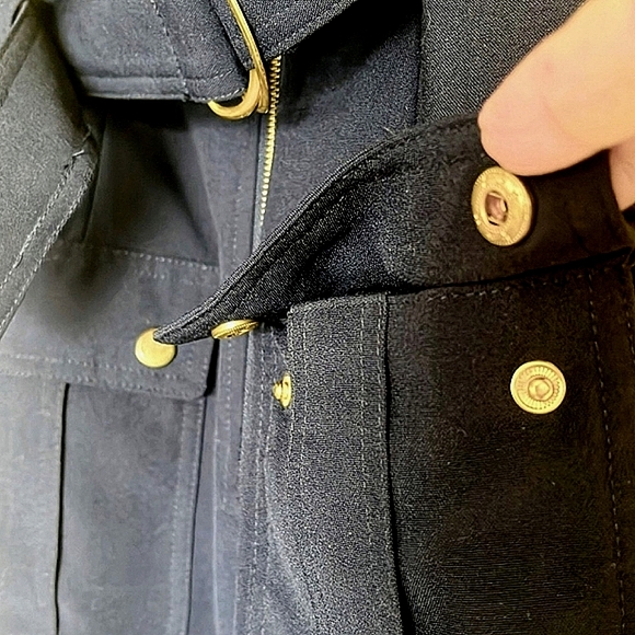 Navy Blue Sleeveless Midi Dress Sz 10 - Picture 4 of 9